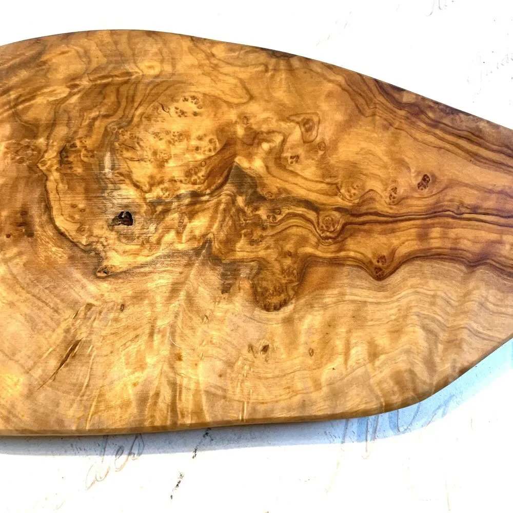 Burl Wood Cutting Board With Handle 10.5” Earthy Boho Cottage Kitchen